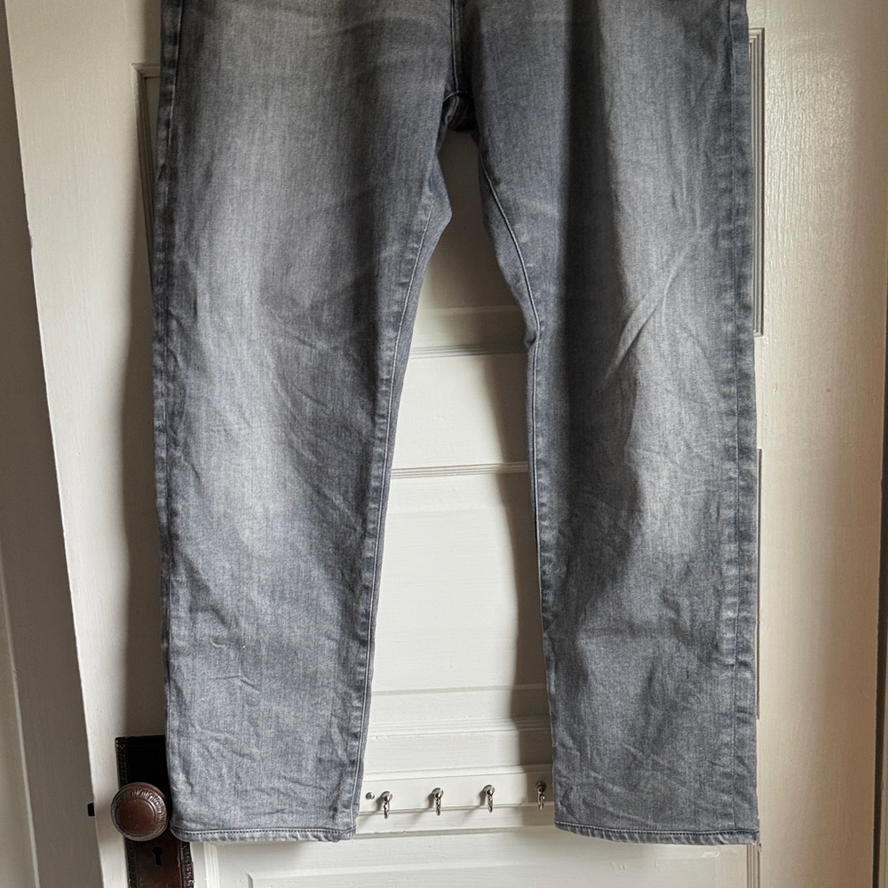 AG Adriano Goldschmied Men's Faded Black Straight Jeans - Picture 3 of 5